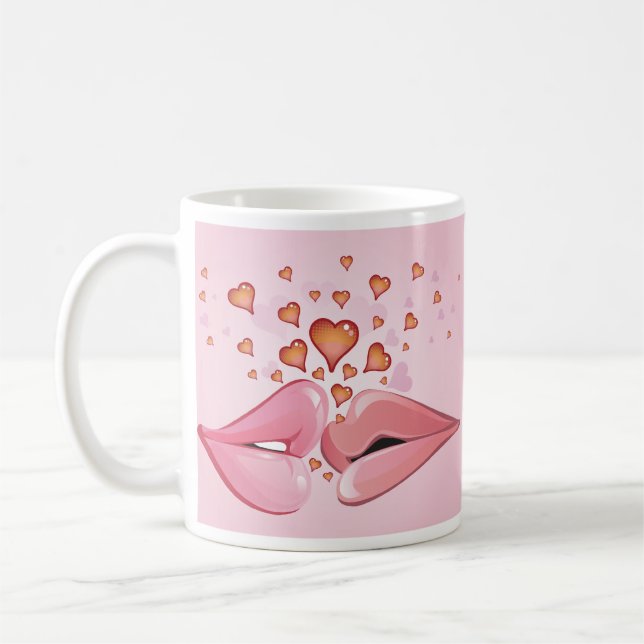 Caneca De Café Beijar Lábios Mug (Esquerda)