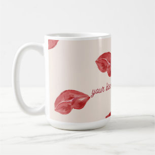 Caneca De Café Beijar Lábios Vermelho no dia de os namorados colo