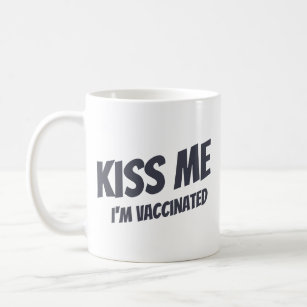 Caneca De Café Beije-me Estou Vacinado Moderno Cute Engraçado Cit
