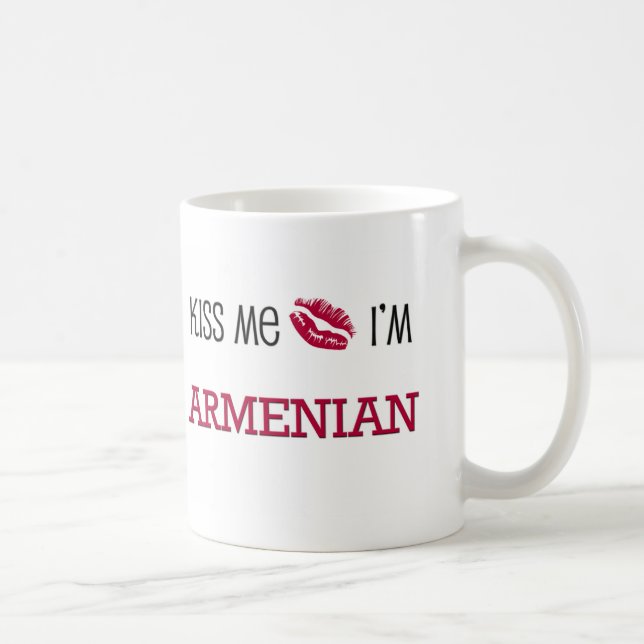 Caneca De Café Beije-me que eu sou ARMÉNIO (Direita)