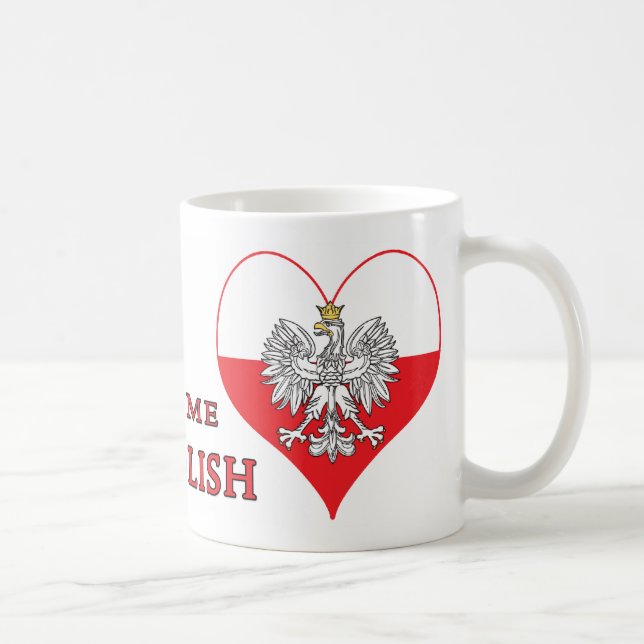Caneca De Café Beije-me que eu sou polonês (Direita)