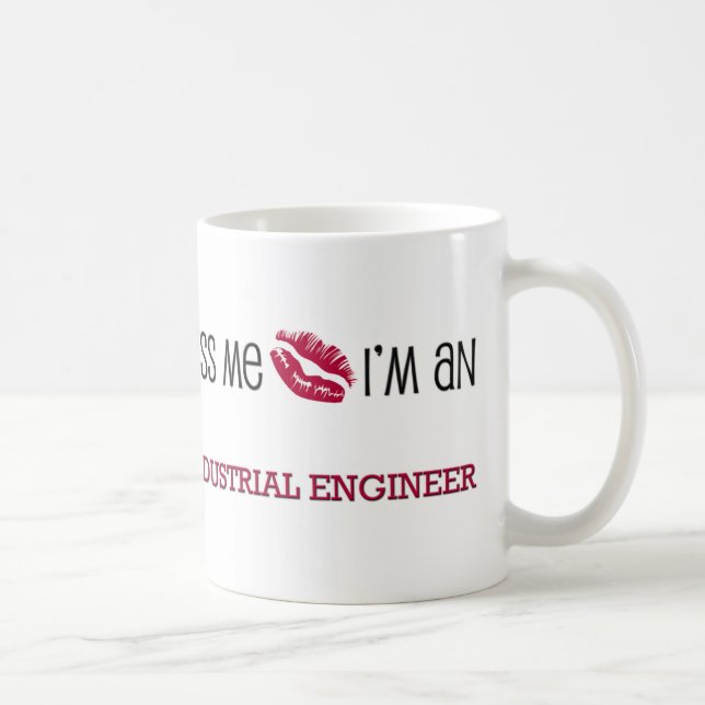 Caneca De Café Beije-me que eu sou um ENGENHEIRO INDUSTRIAL (Direita)