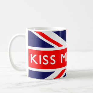 Caneca De Café Beije-me rápido na bandeira britânica