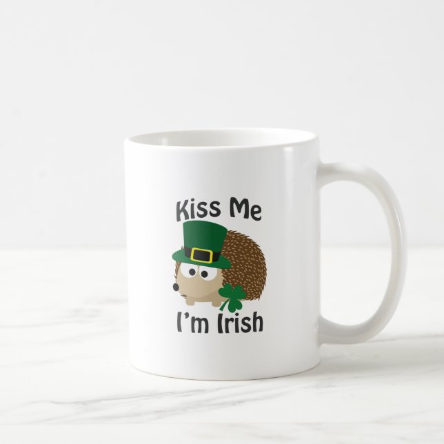 Caneca De Café Beije-me Sou Irlandês Hedgehog (Direita)