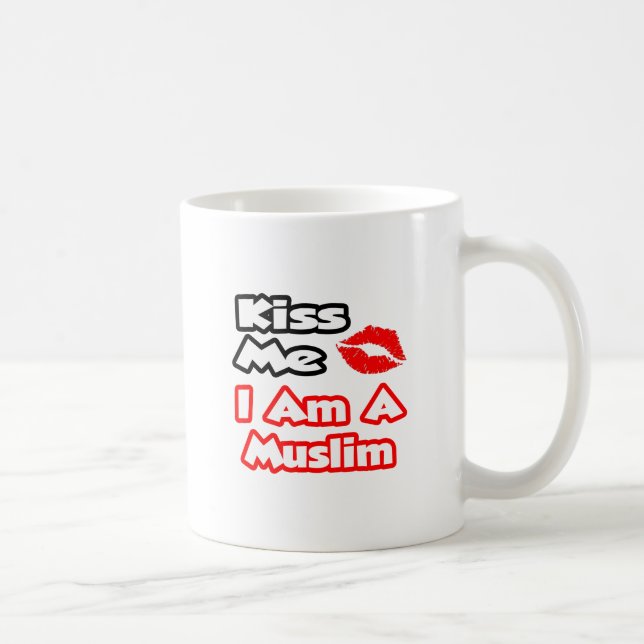 Caneca De Café Beije-Me... Sou Muçulmano. (Direita)