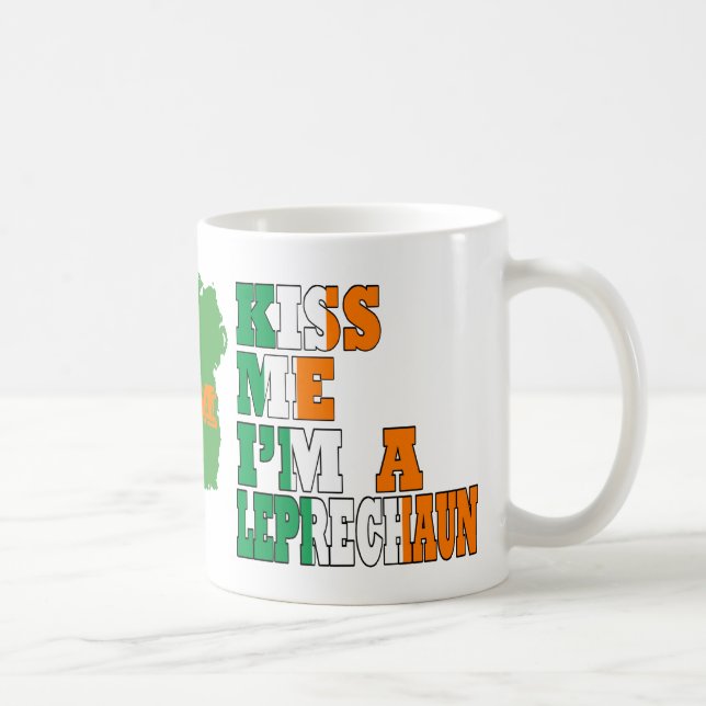 Caneca De Café Beije-me, sou um monograma de duende (Direita)