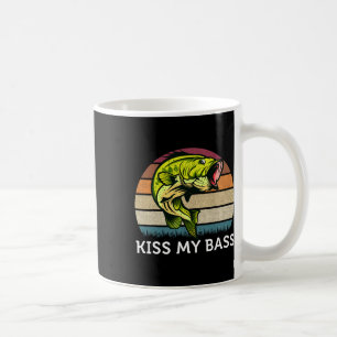 Caneca De Café Beije Meu B Design de Pesca Vintage Fofo 