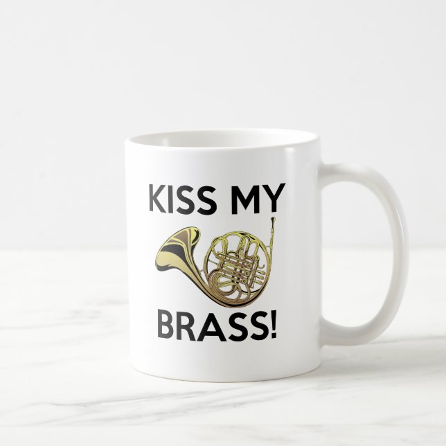 Caneca De Café Beije meu bronze, trompa francesa (Direita)