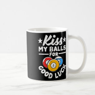 Caneca De Café Beije Meu Por Boa Sorte Jogador De Piscina Engraça