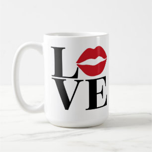 Caneca De Café Beijo do Amor: Mug Red Lábios Edition