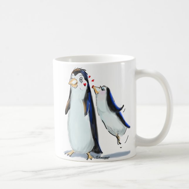 Caneca De Café Beijo do pinguim (Direita)