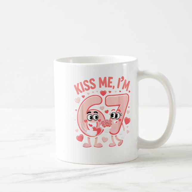 Caneca De Café Beijo Engraçado Me Beije Eu Estou 67 Cute Dia dos  (Direita)