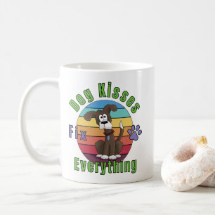 Caneca de Café Beijos de Cachorro Corrigem Tudo