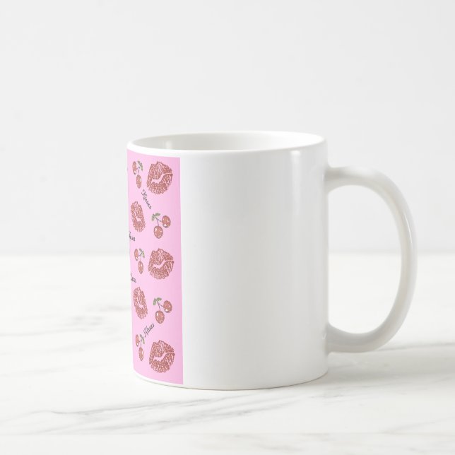 Caneca De Café Beijos de Cereja Rockabilly RAB em Rosa (Direita)