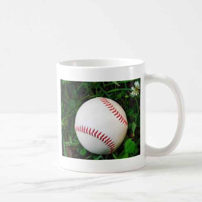 Caneca De Café Beisebol Branco com Ponta Vermelha (Direita)