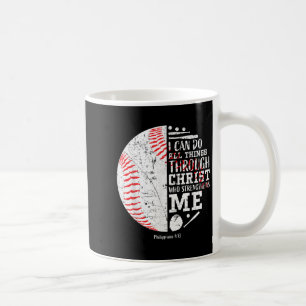 Caneca De Café Beisebol Cristão Filipenses 4_13 Posso Fazer Tudo 
