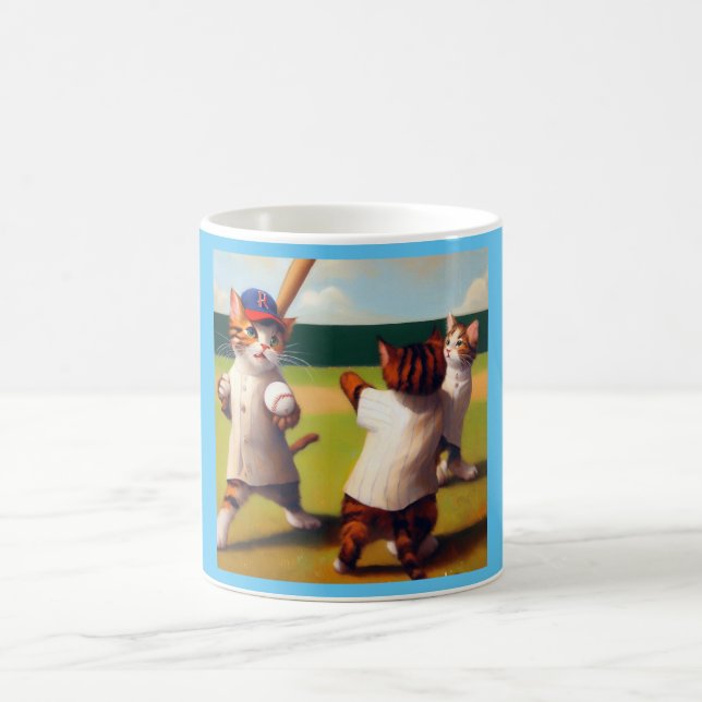 Caneca De Café Beisebol de gatos (Centro)