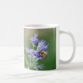 Caneca De Café Bela abelha em flor azul