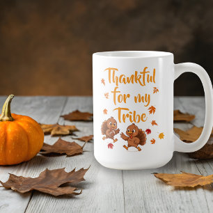 Caneca De Café Bela Ação de Graças Família Turquia
