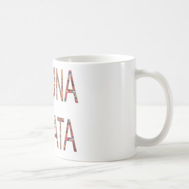Caneca De Café Bela Arte de Cores Vintage Africanas Hakuna Matata (Direita)