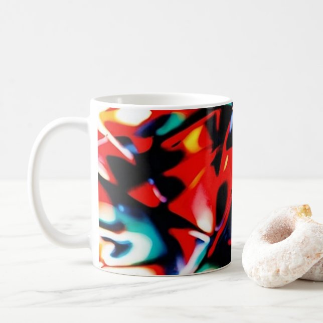 Caneca De Café Bela Bagunça De Cores (Com Donut)