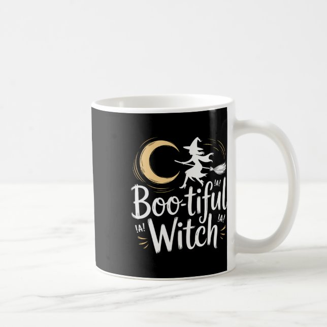 Caneca De Café Bela Bruxa Silhouette Halloween Feiticeira Lua (Direita)