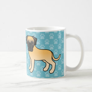 Caneca De Café Bela Caricatura Feita Antigos Cães Mastiff Inglese