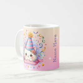 Caneca De Café Bela Cartoon Kawaii Kitty Feliz Aniversário
