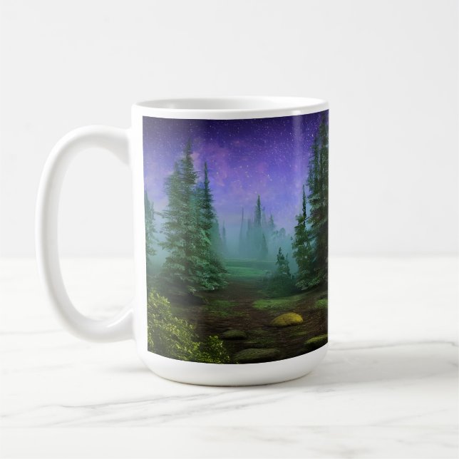 Caneca De Café Bela Cena de Selvagem à Lua (Esquerda)