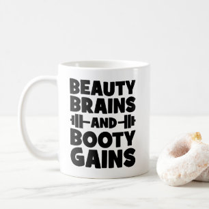 Caneca De Café Bela, Cérebros, Ganhos de Booty - Academia da Novi