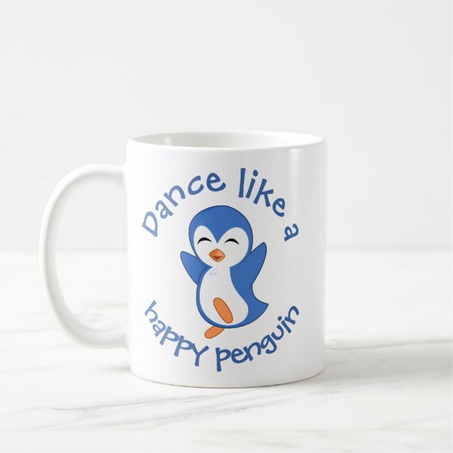 Caneca De Café Bela dança Como um Pinguim Feliz (Esquerda)