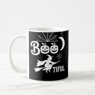 Caneca De Café Bela decoração de Halloween da bruxa da lua Design