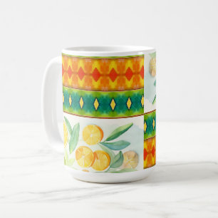 Caneca De Café Bela Delícia dos Citros Mediterrânicos. Laranja e