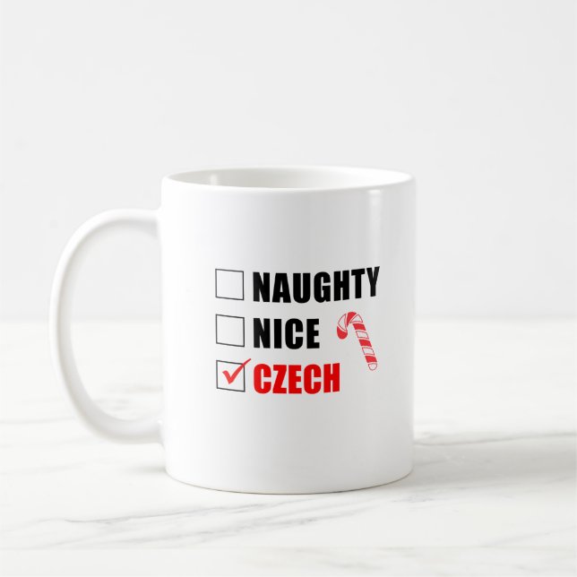 Caneca De Café Bela Design de Natal Checo Coffee Mug (Esquerda)