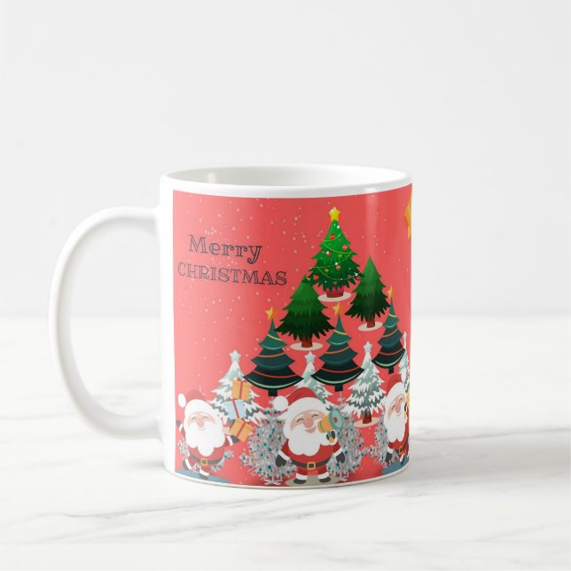 Caneca De Café Bela Design de Natal Feliz (Esquerda)