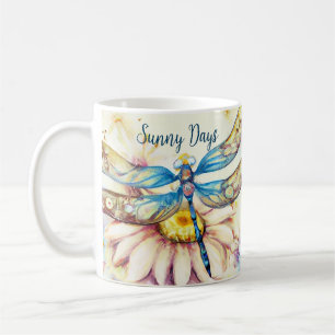 Caneca De Café Bela Dragonfly De Aquarela,