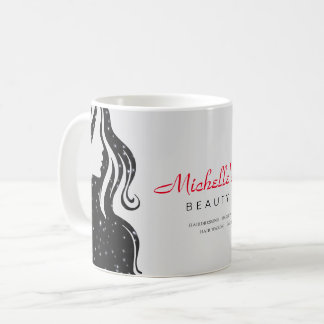 Caneca De Café Bela elegante, Salão e Lista de Cabelos Branco Pre