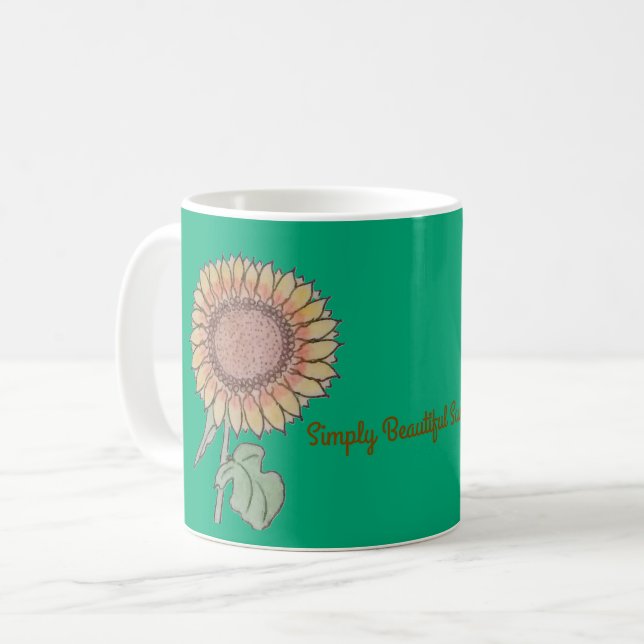 Caneca De Café Bela flor de sol (Frente Esquerda)