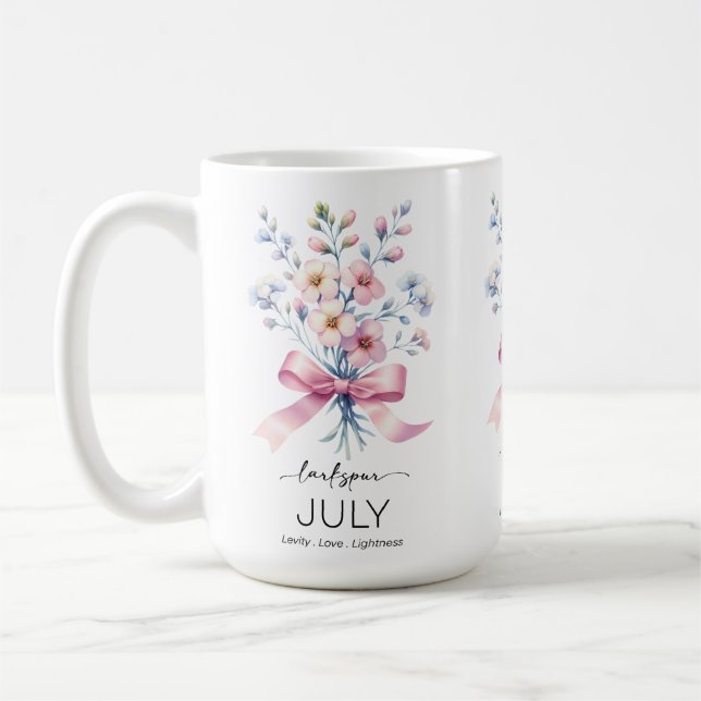 Caneca De Café Bela Flor do Mês de Nascimento/Narciso/Março (Esquerda)
