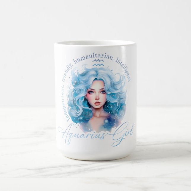 Caneca De Café Bela Garota de Aquário Com Características (Centro)