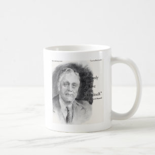 Caneca De Café Bela imagem de FDR e citação "Medo de Si Mesmo"