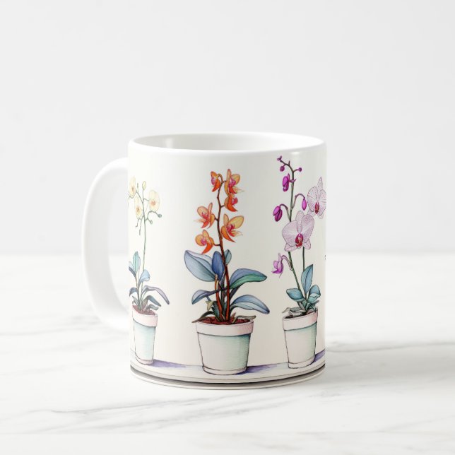 Caneca De Café Bela Orquídea Café Mug (Frente Esquerda)