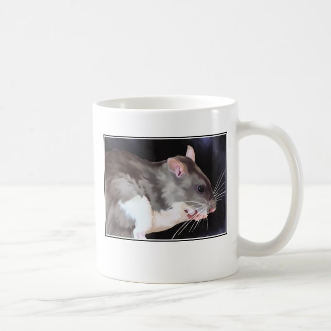 Caneca De Café Bela Pintura de Rato (Direita)