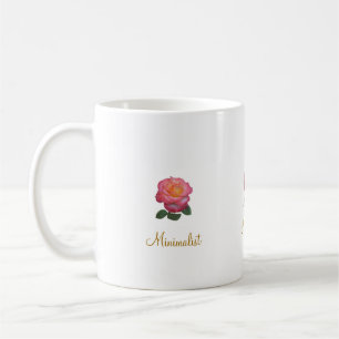 Caneca De Café Bela Rosa Minimalista