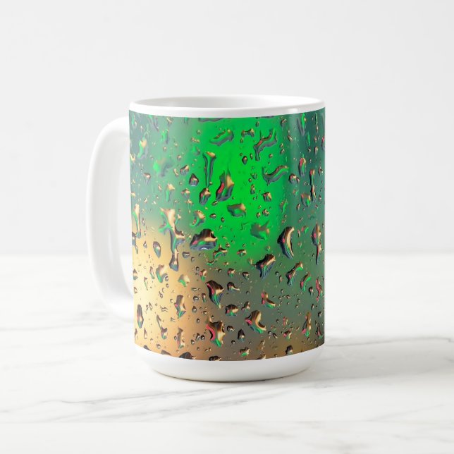 Caneca De Café Bela vista através da chuva (Frente Esquerda)