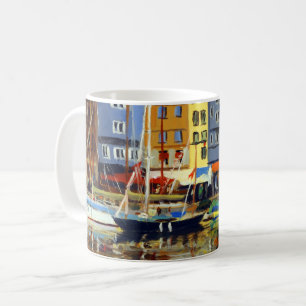 Caneca De Café Bela Vista de Velas no Porto de Honfluere