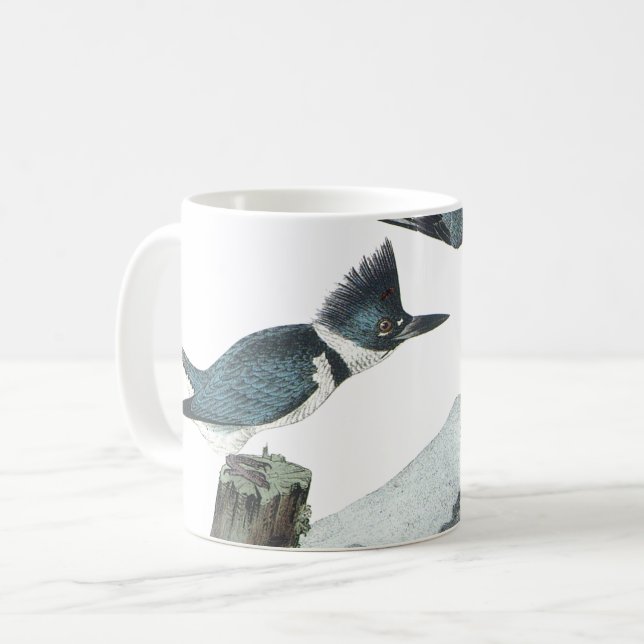 Caneca De Café Belado pescador por Audubon (Frente Esquerda)