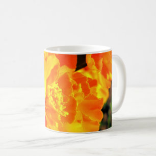 Caneca De Café Belas Calêndulas Laranjas Flores Ensolaradas Alegr