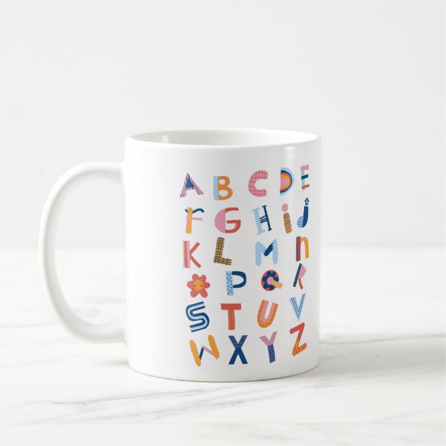 Caneca De Café Belas Crianças ABC Professor de alfabeto inglês (Esquerda)