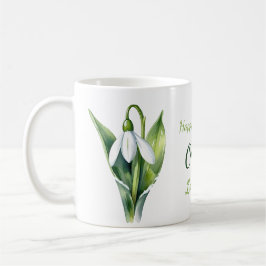 Caneca De Café Belas flores de nascimento de Janeiro Flor de neve